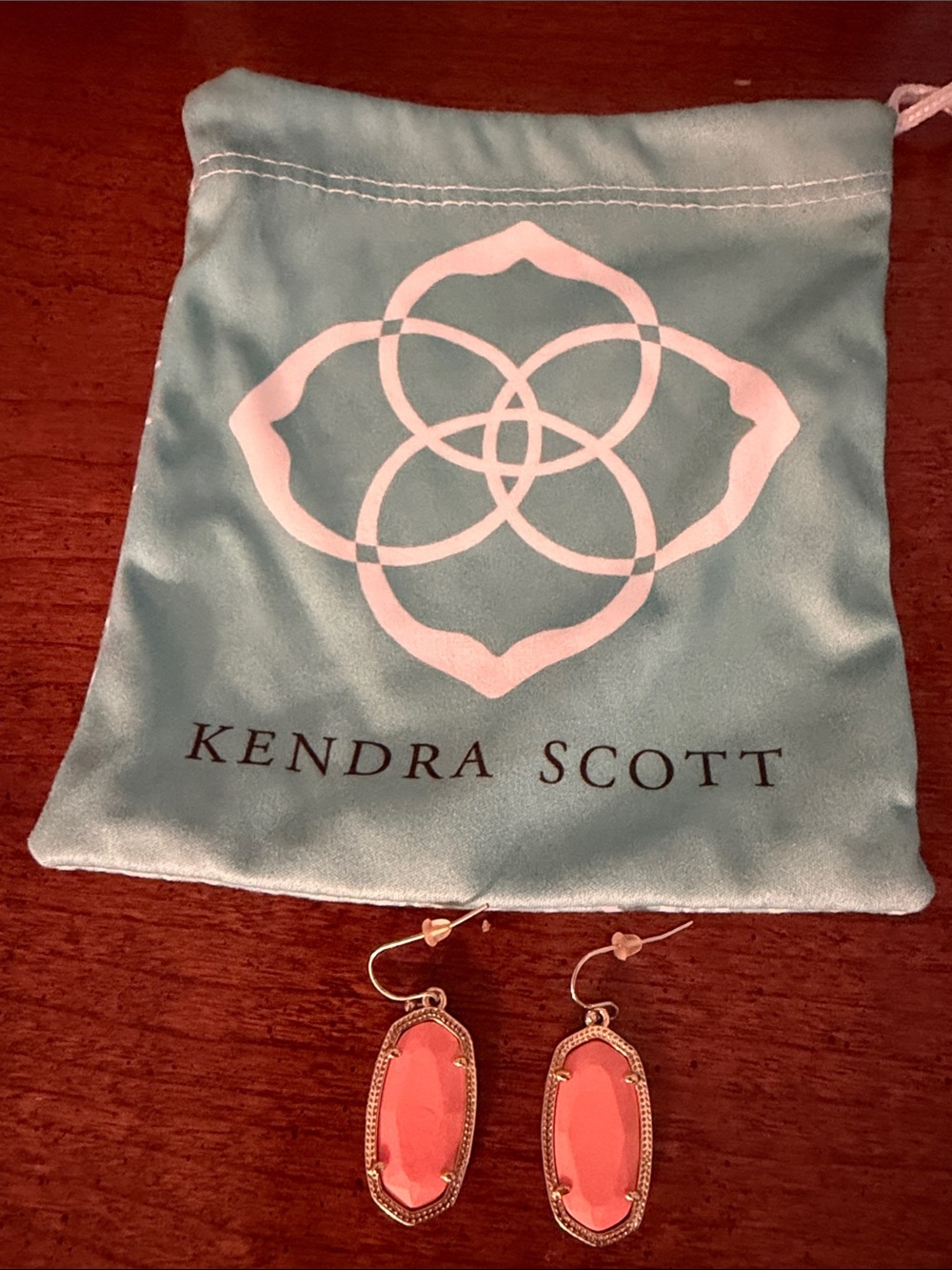 Kendra Scott Coral Elisa Style Drop Earrings